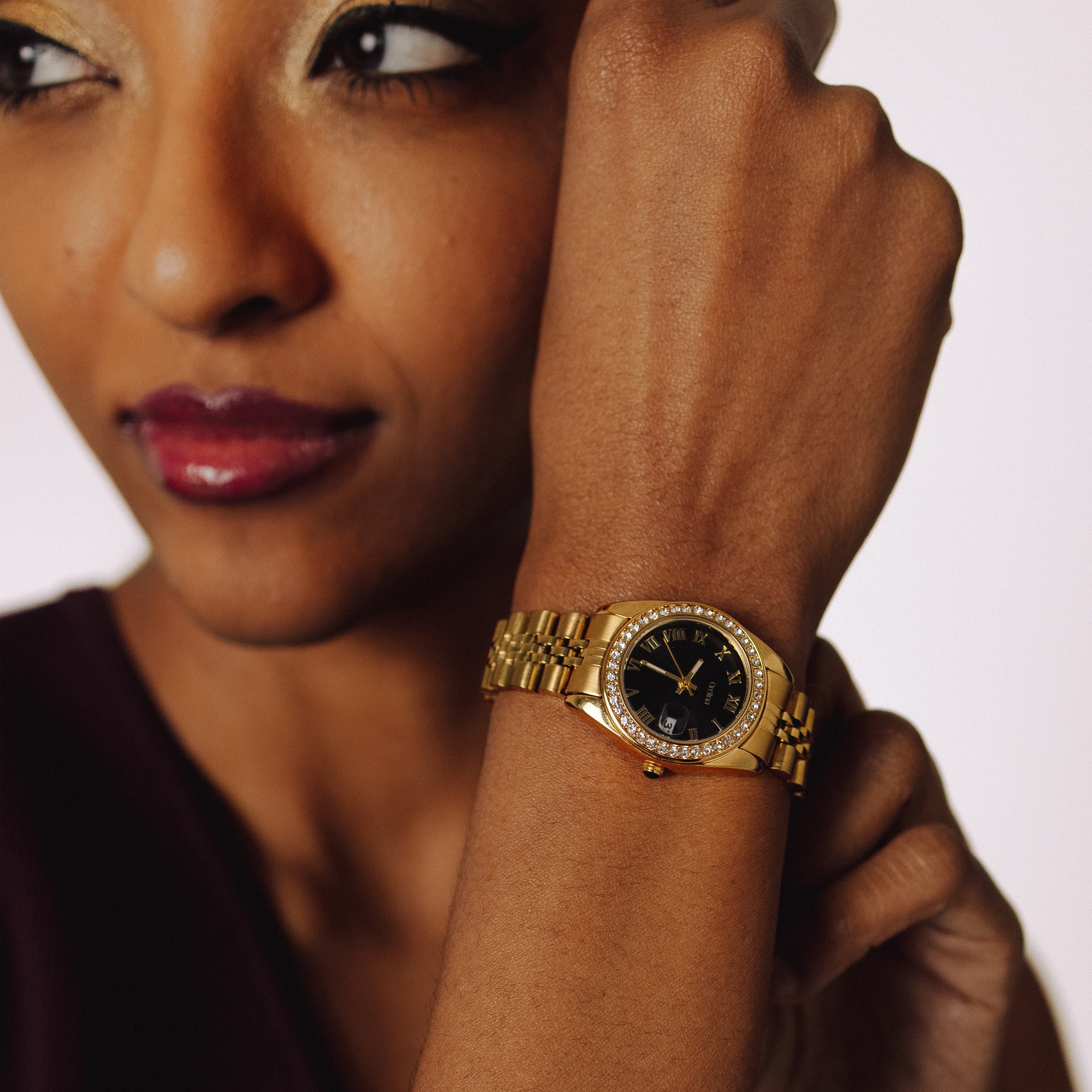 The Luna Watch - Diamond Gold Noir