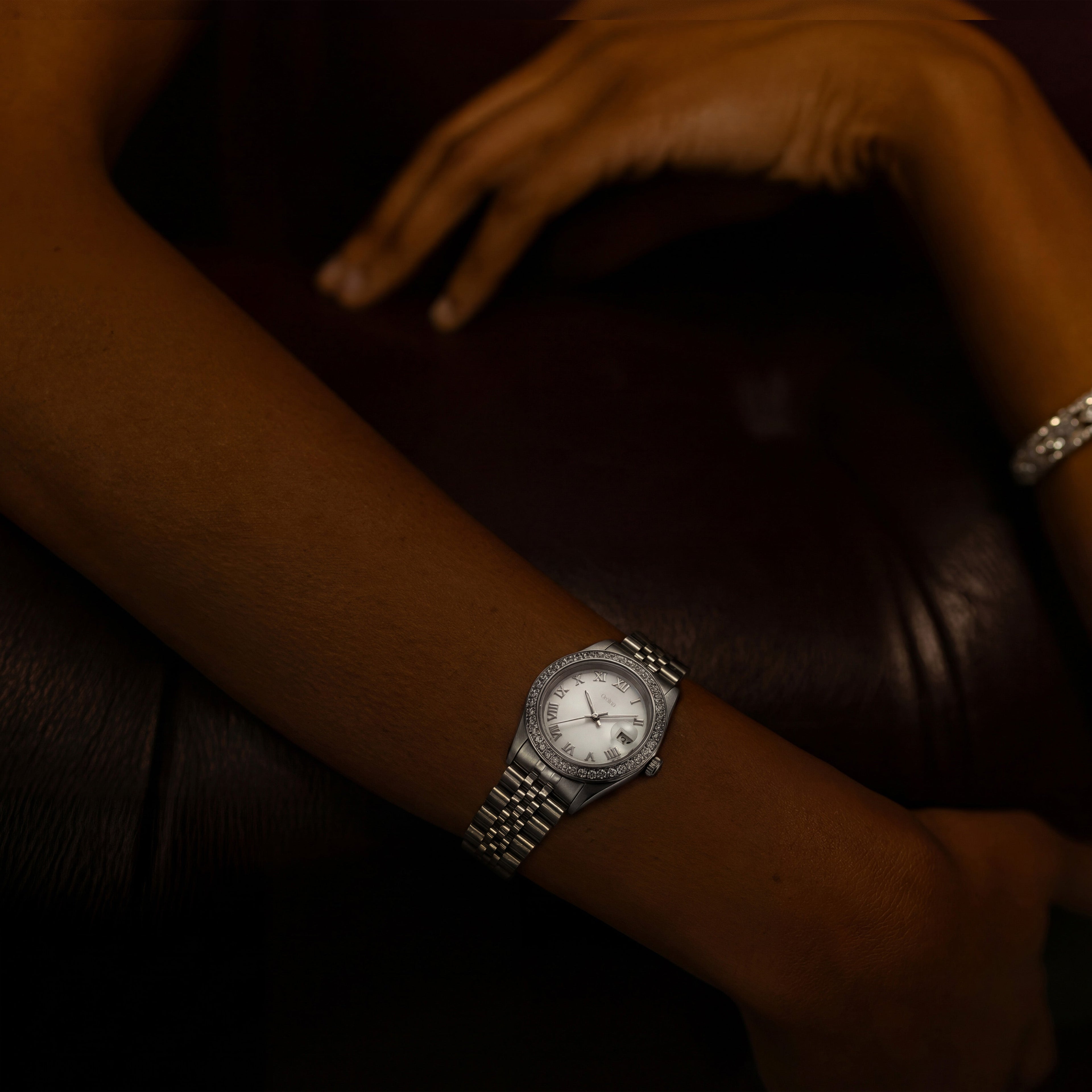 The Luna Watch - Diamond Silver Blanc