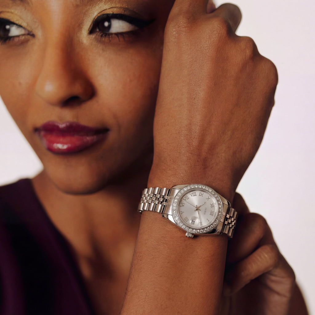The Luna Watch - Diamond Silver Blanc