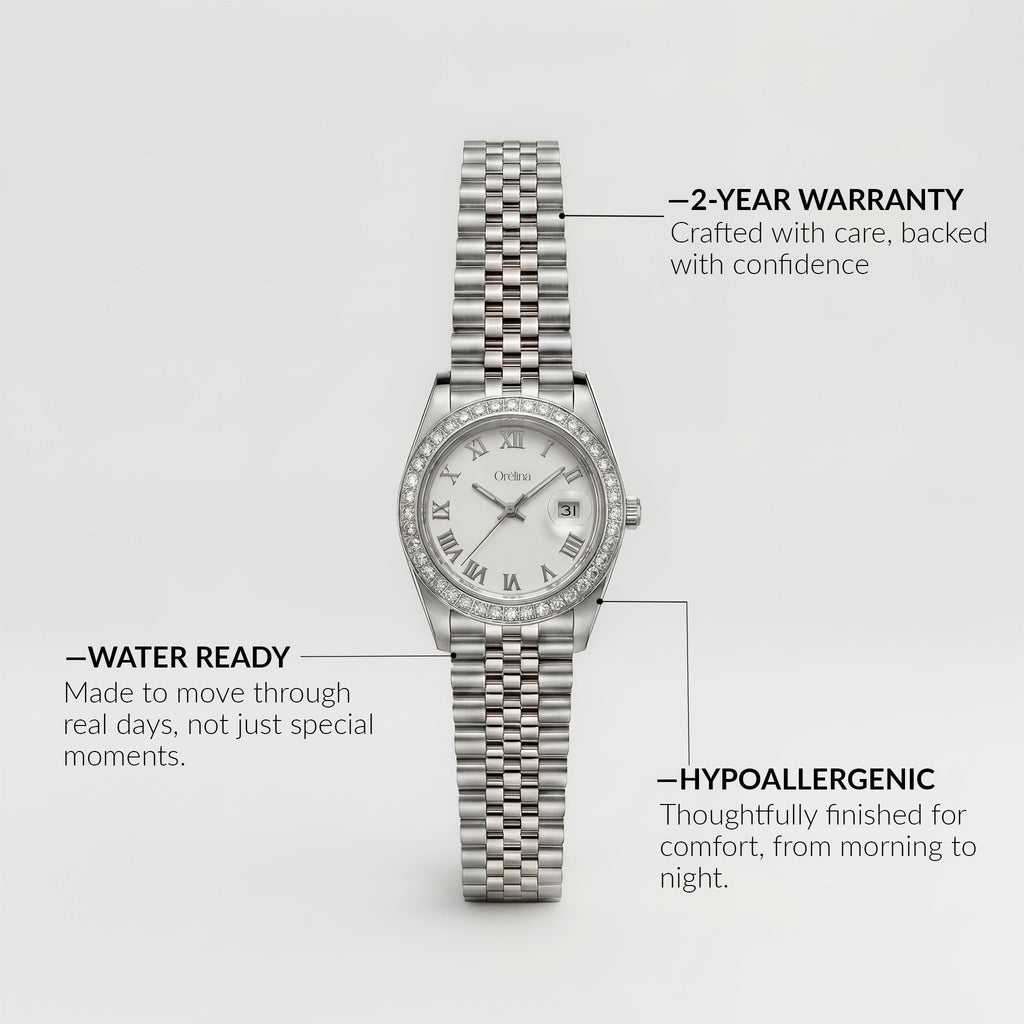 The Luna Watch - Diamond Silver Blanc